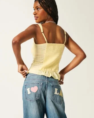 Lav midje, medium vask Los Angeles grafisk baggy jeans