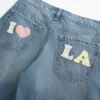 Lav midje, medium vask Los Angeles grafisk baggy jeans