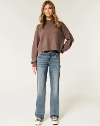 Lav midje, medium vasket, avslappet, rett jeans