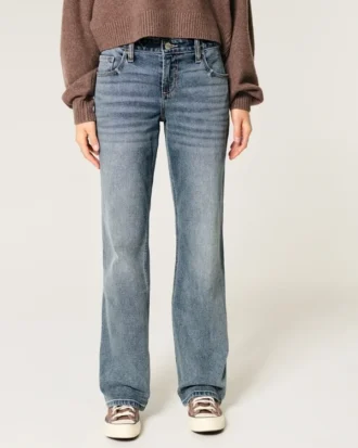 Lav midje, medium vasket, avslappet, rett jeans