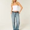 Lav midje, medium vasket baggy jeans med stjernegrafikk