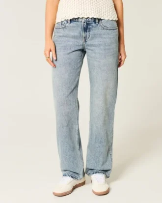 Lav midje, medium vasket, løs jeans