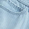Lav midje miniskjørt i denim med jernbanestriper
