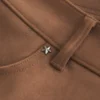 Lav midje shorts i imitert semsket skinn