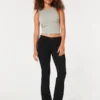 Lav midje, svarte bootcut-jeans