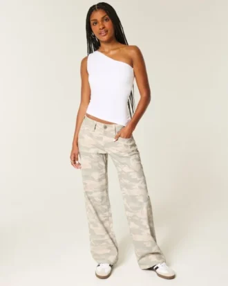 Lav midje Y2K Camo Baggy Jeans