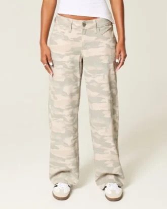 Lav midje Y2K Camo Baggy Jeans