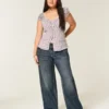 Lav midje Y2K mørkvasket baggy jeans