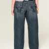 Lav midje Y2K mørkvasket baggy jeans
