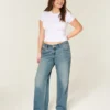 Lavt sittende baggy jeans i medium vask