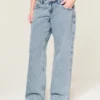 Lavt sittende baggy jeans i medium vask