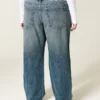 Lavt sittende baggy jeans i medium vask