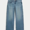 Lavt sittende baggy jeans i medium vask