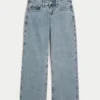 Lavt sittende baggy jeans i medium vask