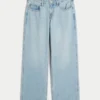 Lavt sittende baggy jeans i medium vask