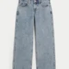 Lavt sittende baggy jeans i medium vask