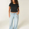 Lavt sittende baggy jeans med slitt look