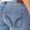 Lavt sittende bootcut-jeans i medium vask