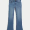 Lavt sittende bootcut-jeans i medium vask