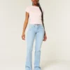 Lavt sittende bootcut-jeans med stjernebroderi