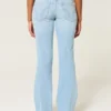 Lavt sittende bootcut-jeans med stjernebroderi