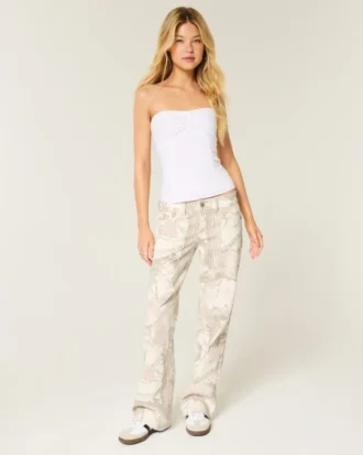 Lavt sittende camouflage-baggyjeans
