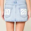 Lavt sittende Class of ’26 denim miniskjørt