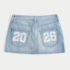 Lavt sittende Class of ’26 denim miniskjørt