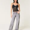 Lavt sittende grå baggy jeans