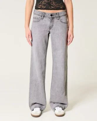 Lavt sittende grå baggy jeans