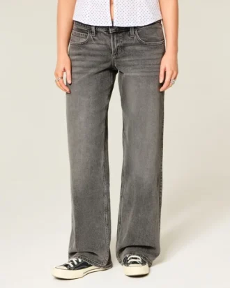 Lavt sittende grå baggy jeans