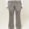 Lavt sittende grå bootcut-jeans