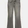 Lavt sittende grå bootcut-jeans