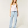 Lavt sittende, lyse, løse jeans
