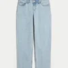 Lavt sittende, lyse, løse jeans