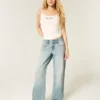 Lavt sittende, lysvaskede baggy jeans