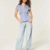 Lavt sittende, lysvaskede baggy jeans