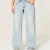 Lavt sittende, lysvaskede baggy jeans