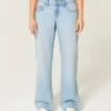 Lavt sittende, lysvaskede baggy jeans