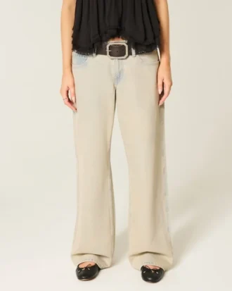 Lavt sittende, lysvaskede baggy jeans