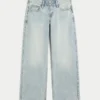 Lavt sittende, lysvaskede baggy jeans