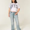 Lavt sittende, lysvaskede bootcut-jeans