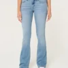 Lavt sittende, lysvaskede bootcut-jeans