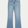 Lavt sittende, lysvaskede bootcut-jeans
