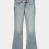 Lavt sittende, lysvaskede bootcut-jeans