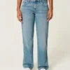 Lavt sittende, mediumvasket, avslappet, rett jeans