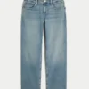 Lavt sittende, mediumvasket, avslappet, rett jeans
