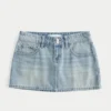 Lavt sittende miniskjørt i denim