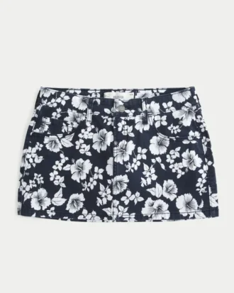 Lavt sittende miniskjørt i twill