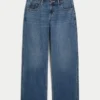 Lavt sittende, mørkvaskede baggy jeans
